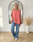 Harriet Katoenen Zomertop met Strikdetail — front view