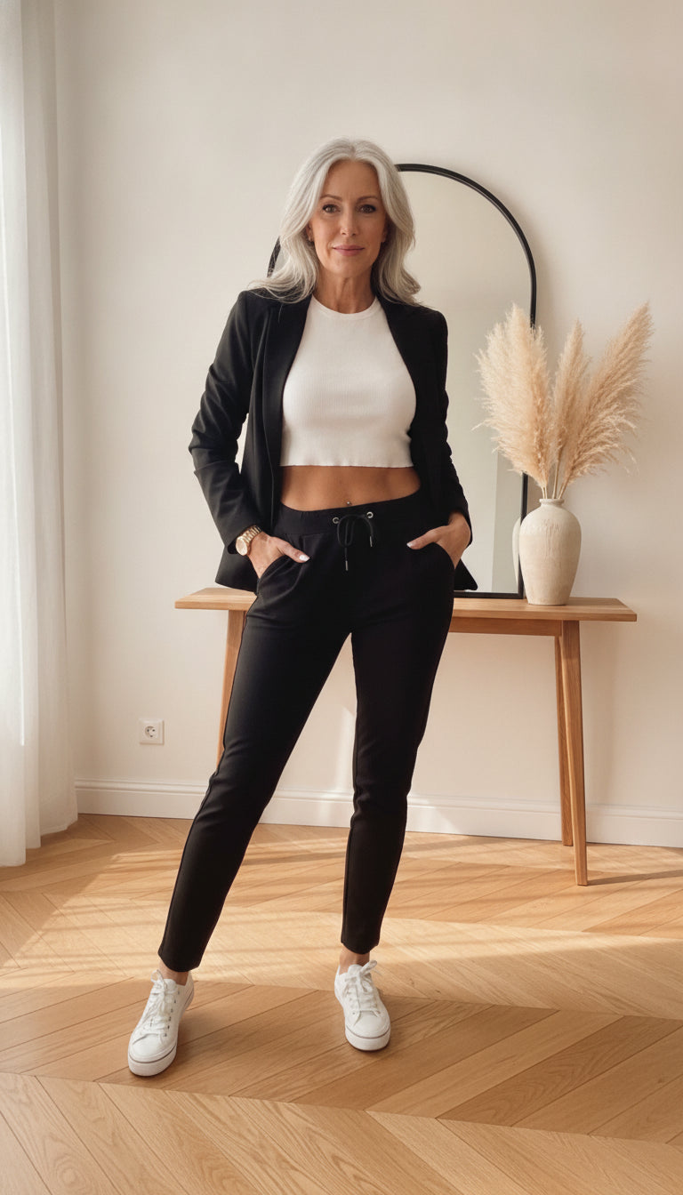 Classic Stof Broek - Comfortabel &amp; Stijlvol / Zwart — front view