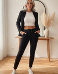 Classic Stof Broek - Comfortabel & Stijlvol / Zwart — front view