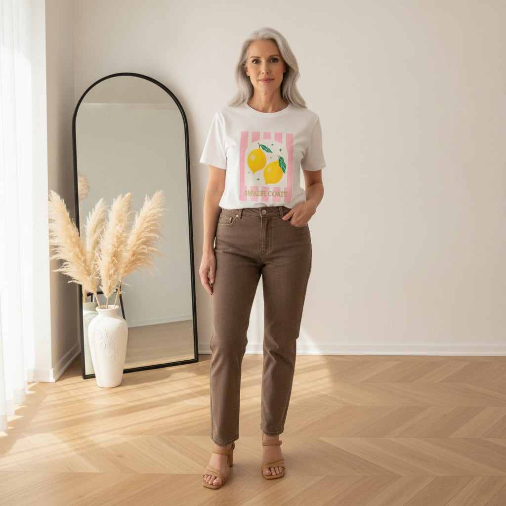 Amalfi Coast Statement Shirt - Wit/Roze — front view