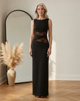 Kanten Illusie Maxi Jurk — front view