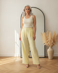 Vento Luchtige Viscose Broek - Lemon Ice — front view