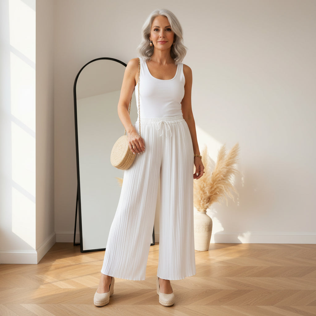 Geplisseerde Broek met Binnenbroek - Comfortabel & Elegant — front view