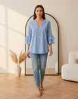 Kay™ | Luchtige Dagelijkse Blouse — Blauw