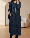 Aurora™ | Elegante Winter Jurk met Ronde Hals — Blauw