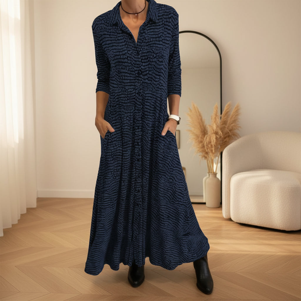 Freya™ | Vloeiende Maxi Jurk — Blauw