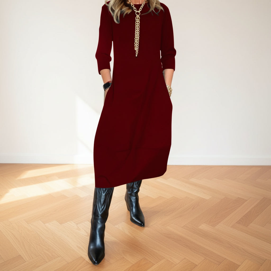 Seraphina™ | Elegante en Flatterende Jurk — Bordeaux