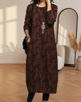 Aurora™ | Elegante Winter Jurk met Ronde Hals — Bordeaux