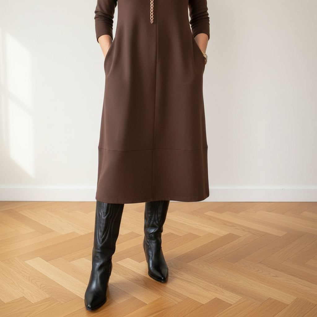 Seraphina™ | Elegante en Flatterende Jurk — Bruin