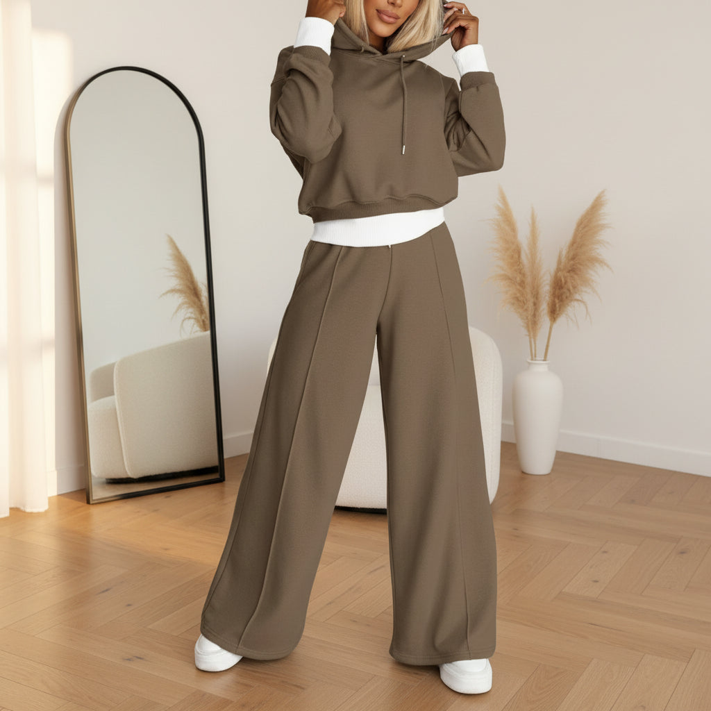 Thalia™ | Comfortabele Hoodie Set voor Dames — Bruin