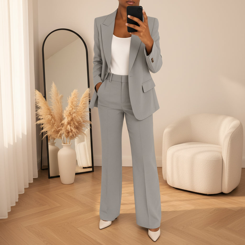 ELIZA - Elegant Pak met Klassieke Blazer — Grijs