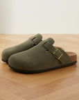 Elegante Suède Clog - Tijdloos Comfort en Stijl — Kaki