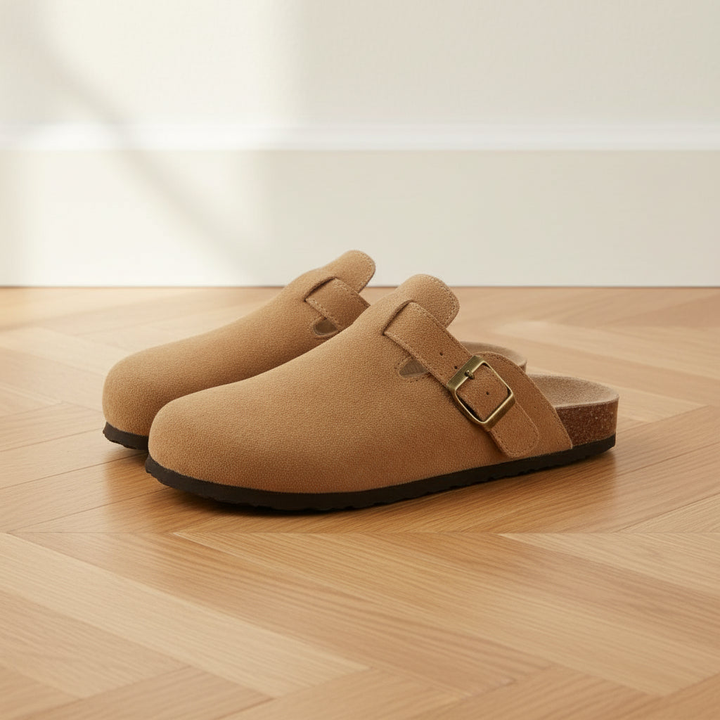 Elegante Suède Clog - Tijdloos Comfort en Stijl — Karamel