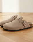 Elegante Suède Clog - Tijdloos Comfort en Stijl — Lichtbruin
