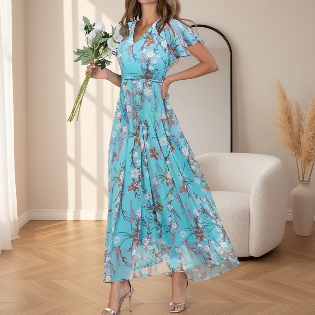 Daisy | Verfijnende Glamour Jurk — Meerblauw