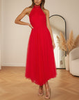Catalina | Elegante Tule Jurk voor Bruiloftsgasten — Rood