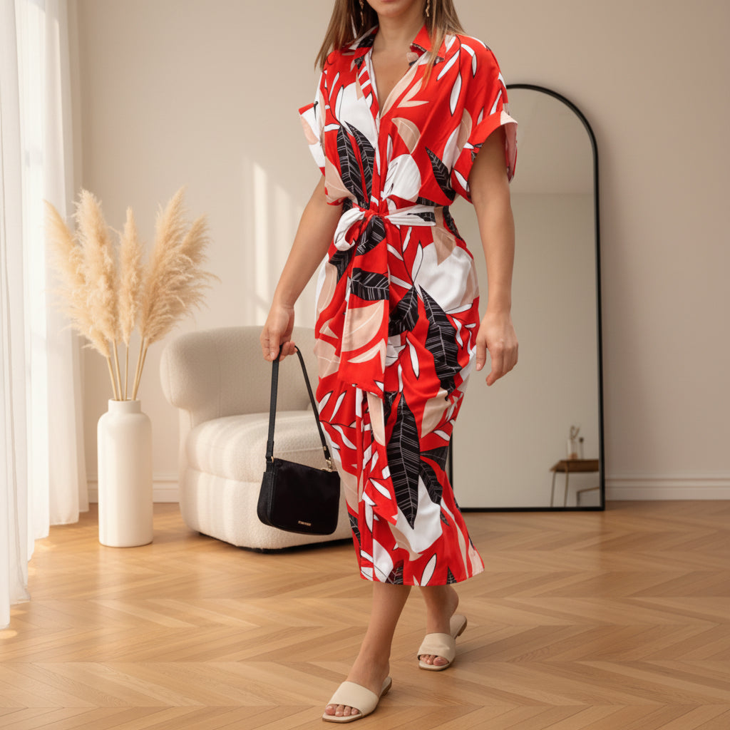 Addison™ | Luxe Elegante Jurk — Rood