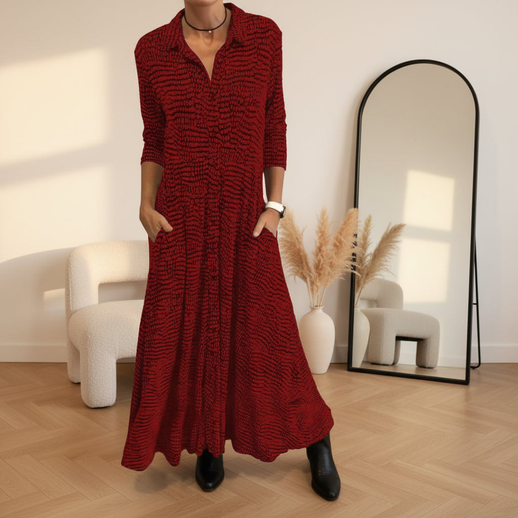 Freya™ | Vloeiende Maxi Jurk — Rood
