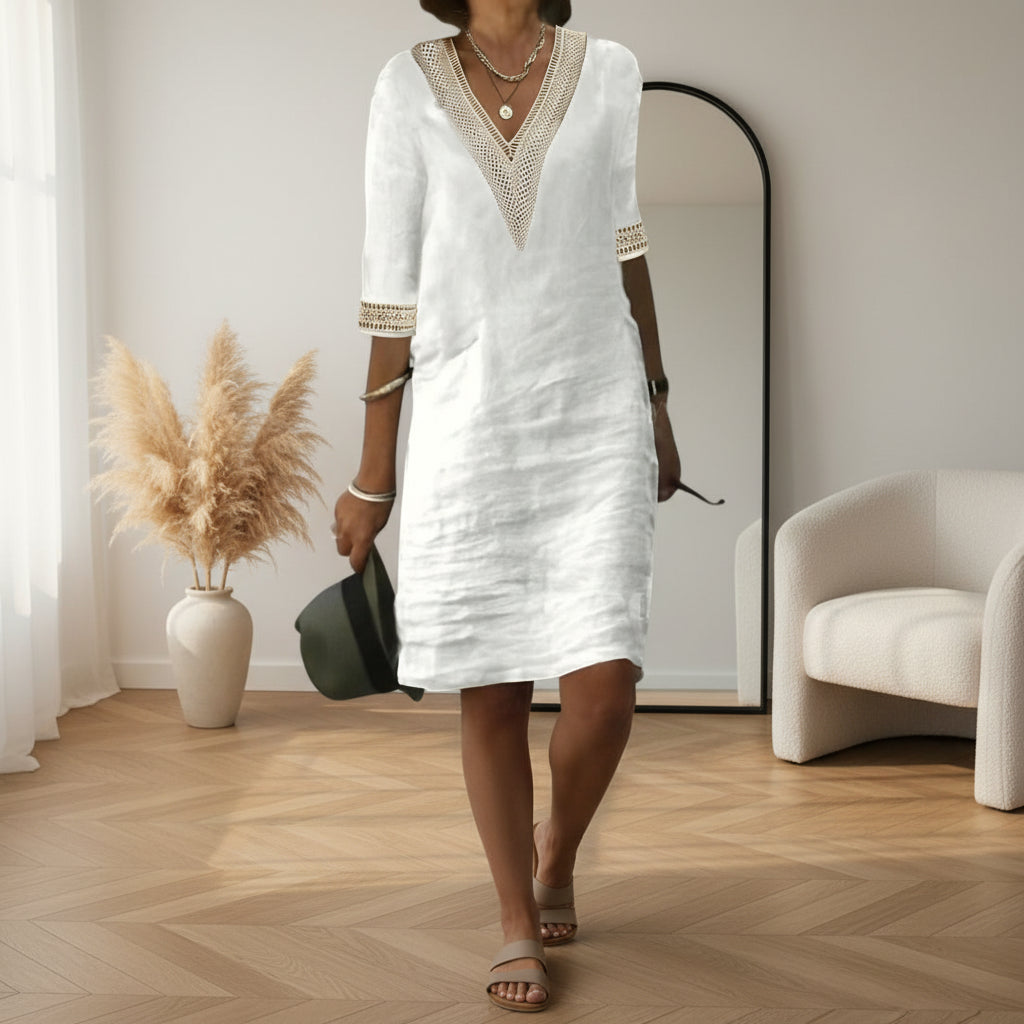 Gehaakte Droom Jurk - Bohemian Elegantie — Wit