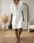 Gehaakte Droom Jurk - Bohemian Elegantie — Wit