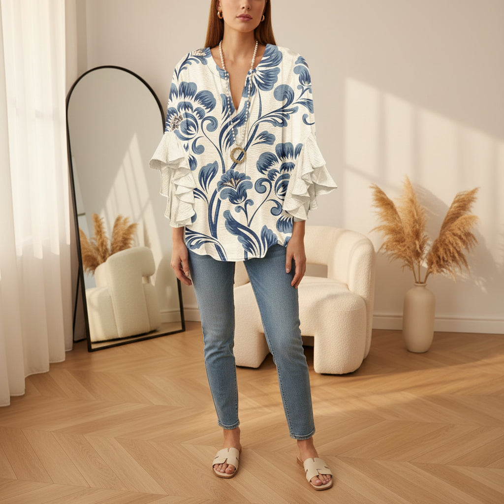 Kay™ | Luchtige Dagelijkse Blouse — Wit