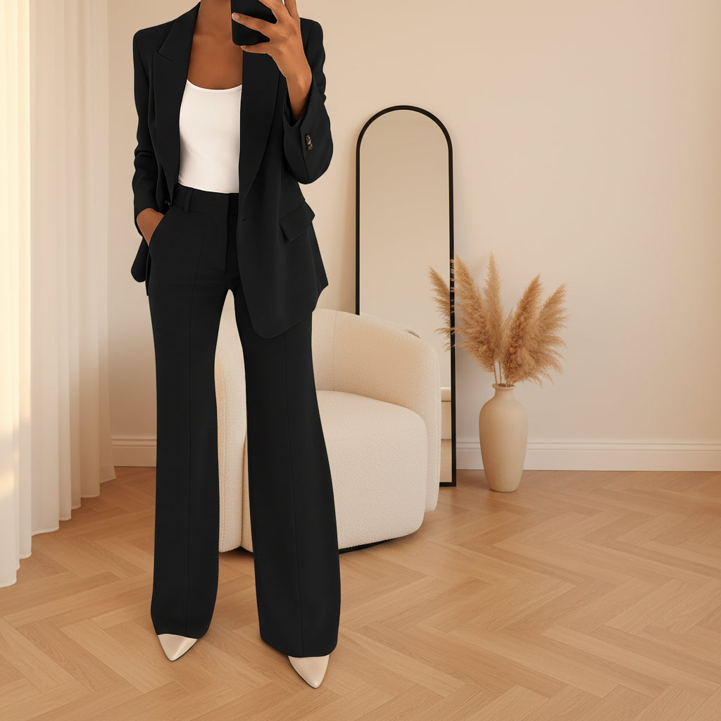 ELIZA - Elegant Pak met Klassieke Blazer — Zwart