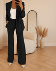 ELIZA - Elegant Pak met Klassieke Blazer — Zwart