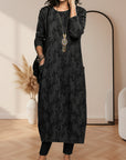 Aurora™ | Elegante Winter Jurk met Ronde Hals — Zwart