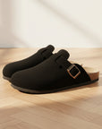 Elegante Suède Clog - Tijdloos Comfort en Stijl — Zwart