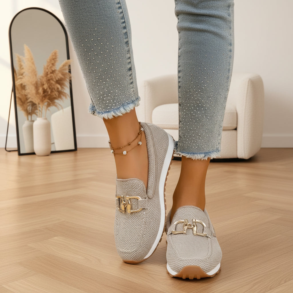 Chiara | Orthopedische Mocassin Sneakers voor Dames — Beige