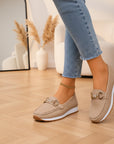 Comfortabele Platte Instappers - Elegante Loafers voor Dames — Beige