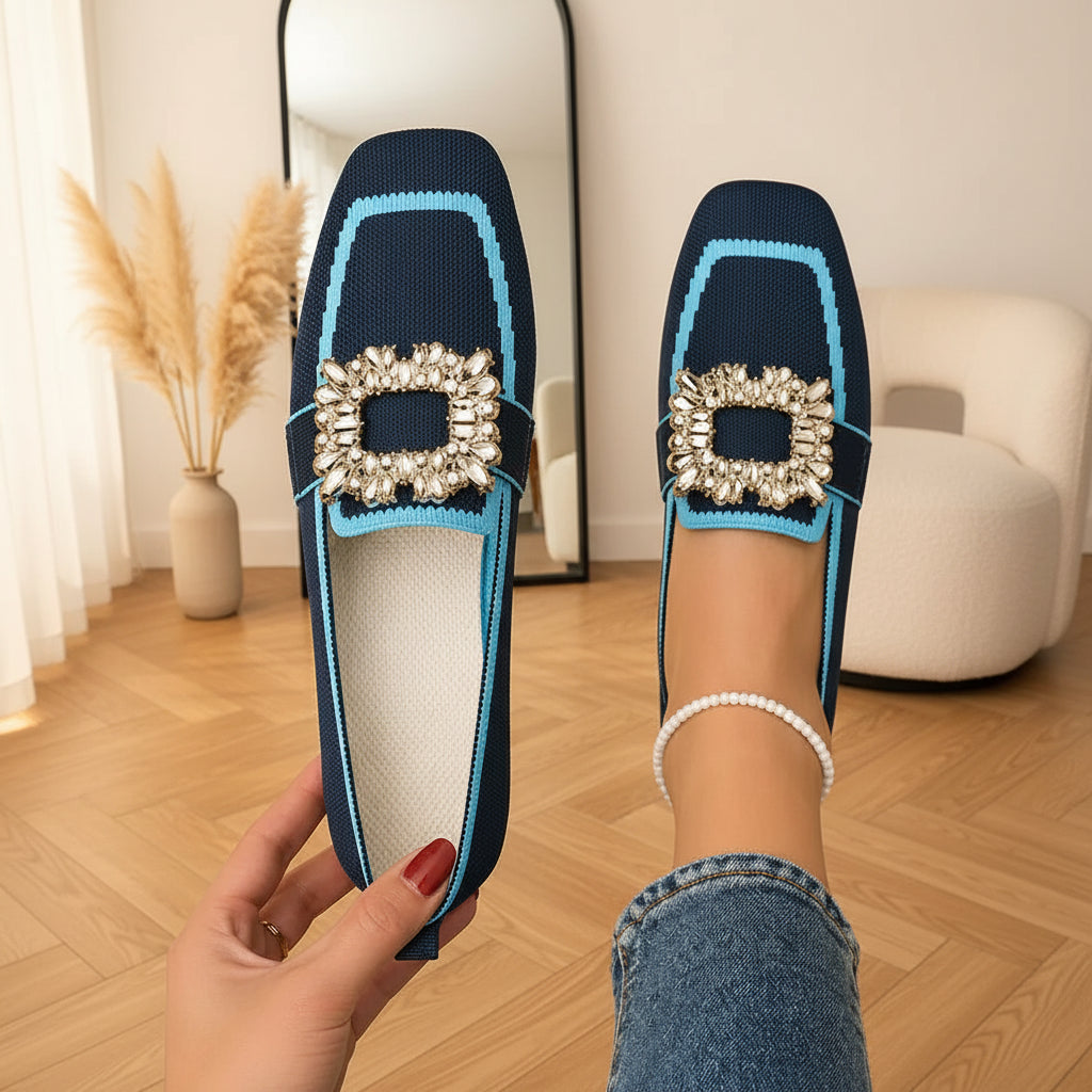 Carla - Elegante Platte Loafers — Blauw