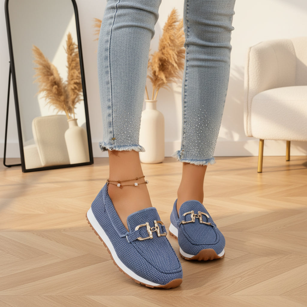 Chiara | Orthopedische Mocassin Sneakers voor Dames — Blauw