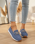 Chiara | Orthopedische Mocassin Sneakers voor Dames — Blauw