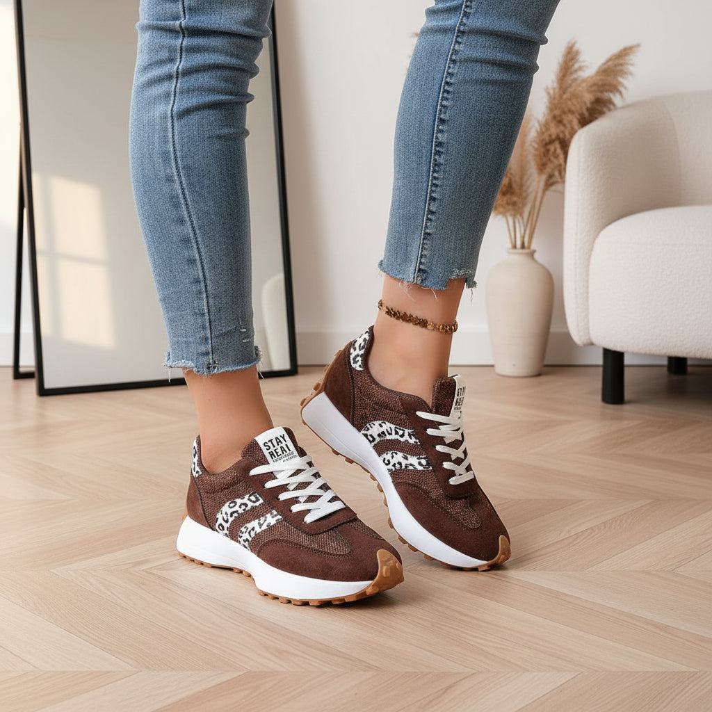 Alina | Lichte en Comfortabele Sneakers voor Optimale Ondersteuning — Bruin Luipaard