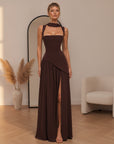 Aria Maxi Jurk — Chocolade