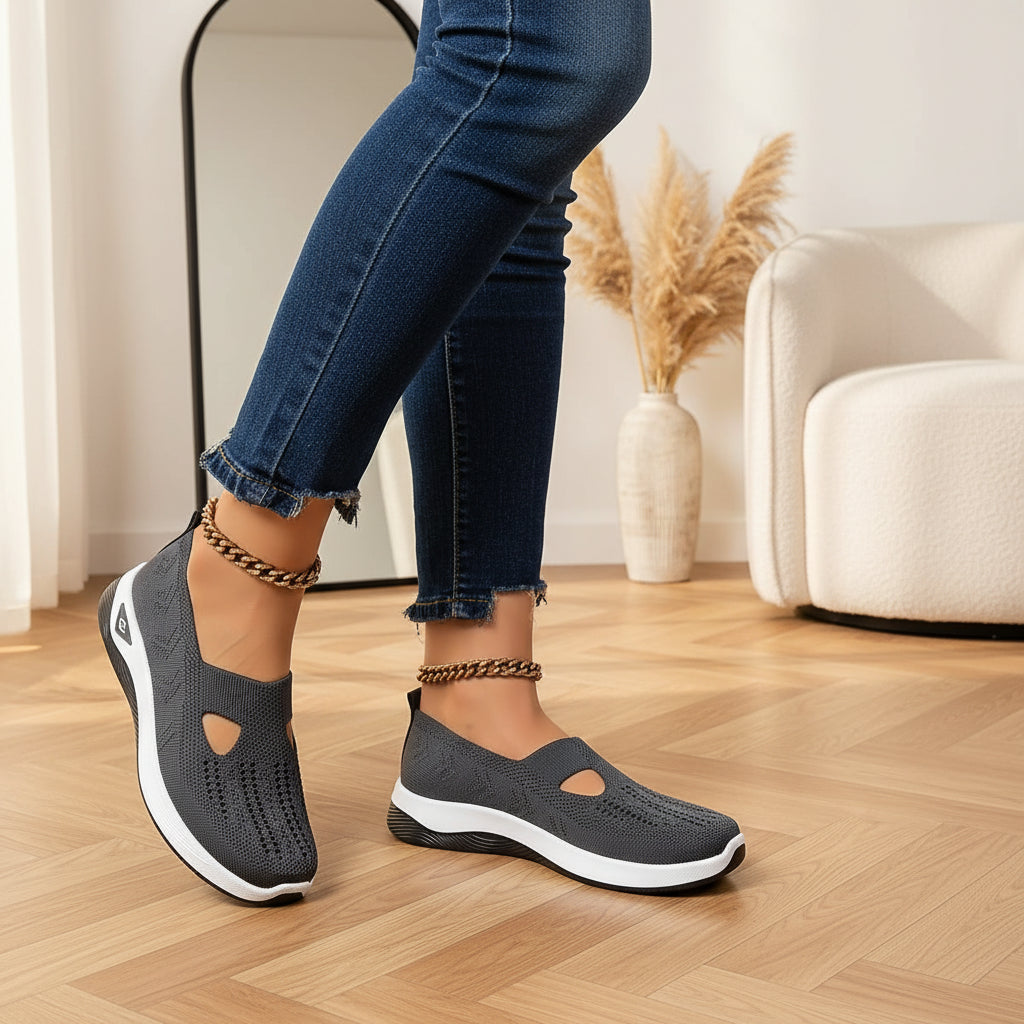 Jessika | Comfortabele Vrijetijdsschoenen met Relax-Fit — Donkergrijs