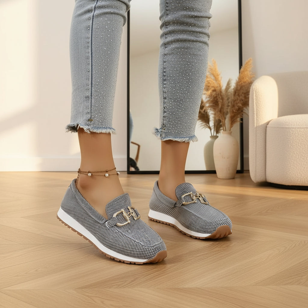 Chiara | Orthopedische Mocassin Sneakers voor Dames — Grijs