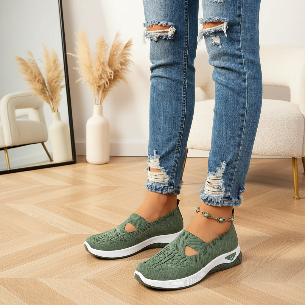 Jessika | Comfortabele Vrijetijdsschoenen met Relax-Fit — Groen