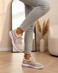 Nerina | Lichte en Comfortabele Sneakers voor Dames — Kaki-roze