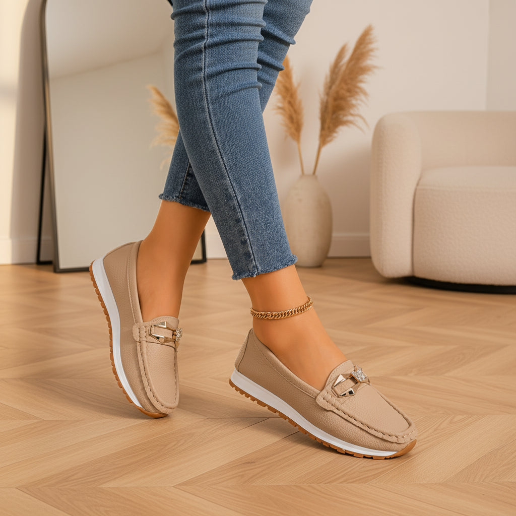 Beatriz - Comfortabele Instapschoenen voor Dames — Kameel