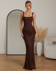 ARIA | Hourglass Maxi Jurk — Mokka