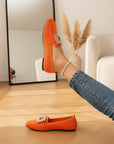 Carla - Elegante Platte Loafers — Oranje