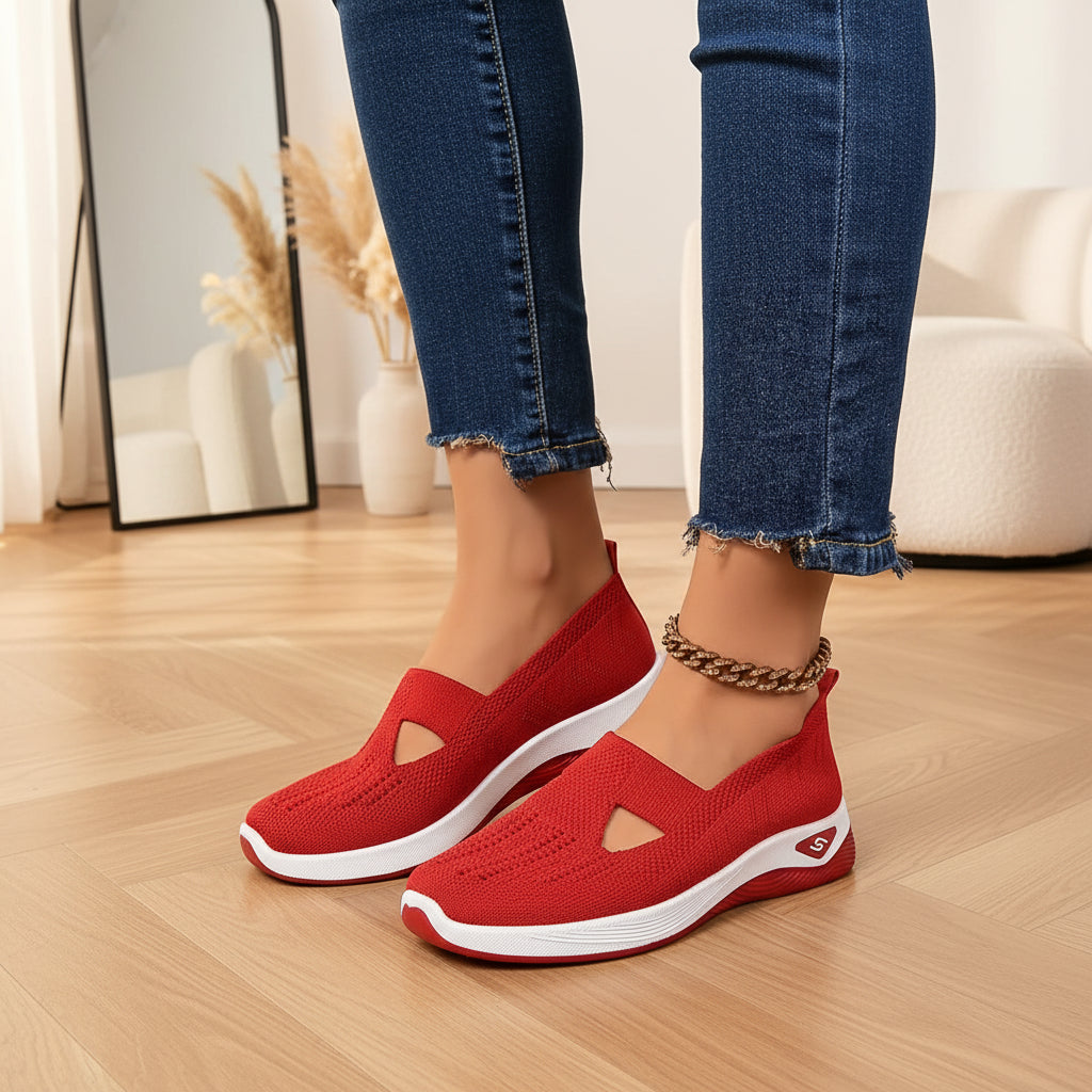 Jessika | Comfortabele Vrijetijdsschoenen met Relax-Fit — Rood