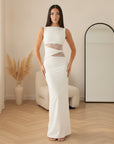 Kanten Illusie Maxi Jurk — Wit