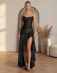 ARIA | Elegante Avondjurk met Split — Zwart
