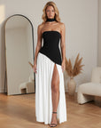 Aura Maxi Jurk — Zwart/Wit