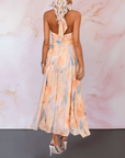 ESTHER - HALTERNECK JURK MET AQUARELPRINT