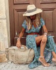 Justine™ - Luchtige Boho Maxi Jurk Met Bijpassende Riem