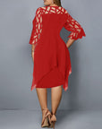 Stella - Dames Plus Size Vloeiende Gedrapeerde Midi Jurk